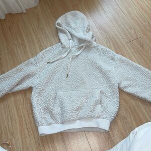 Cozy White Sherpa Hoodie Sweater